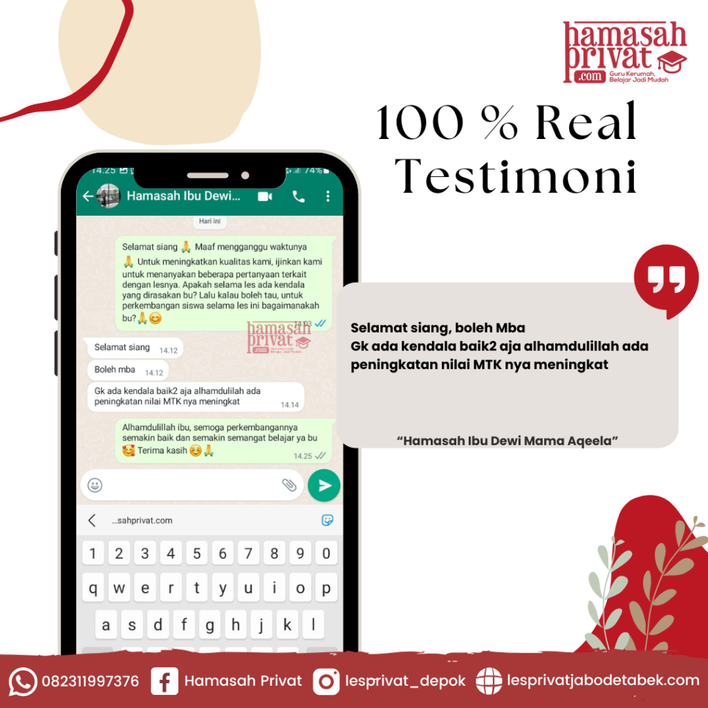 Ulasan Nyata Pelanggan Hamasah Privat